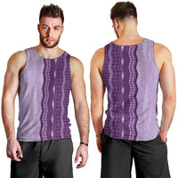 Vintage Violet Hawaiian Traditional Kapa Mix Flowers Lei Men Tank Top