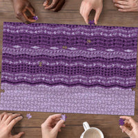 Vintage Violet Hawaiian Traditional Kapa Mix Flowers Lei Puzzle