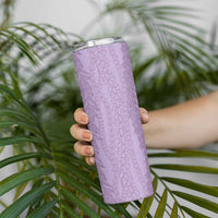 Vintage Violet Hawaiian Traditional Kapa Mix Flowers Lei Skinny Tumbler LT7 - Polynesian Pride