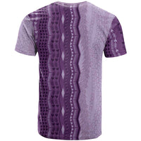 Vintage Violet Hawaiian Traditional Kapa Mix Flowers Lei T Shirt