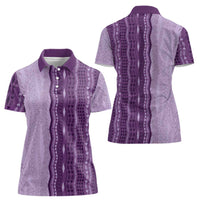 Vintage Violet Hawaiian Traditional Kapa Mix Flowers Lei Women Polo Shirt
