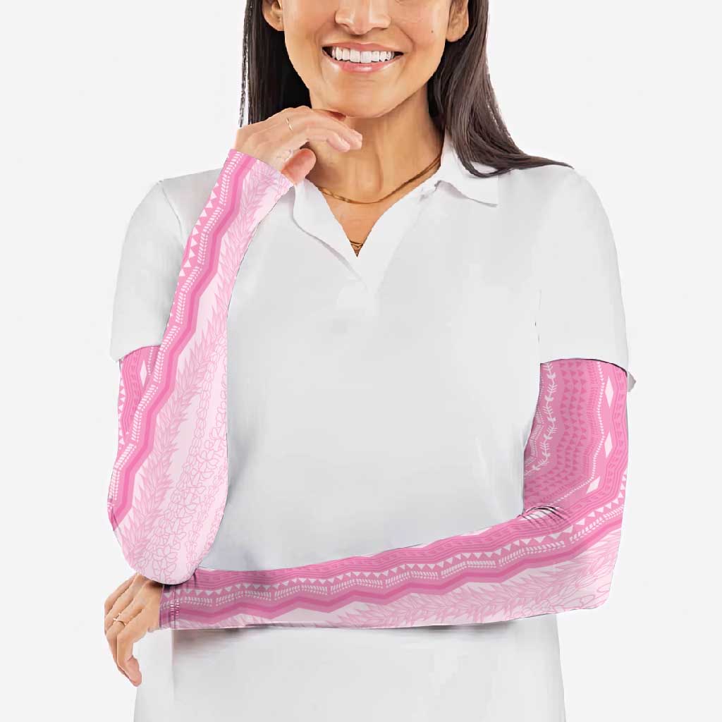 Vintage Pink Hawaiian Traditional Kapa Mix Flowers Lei Arm Sleeves