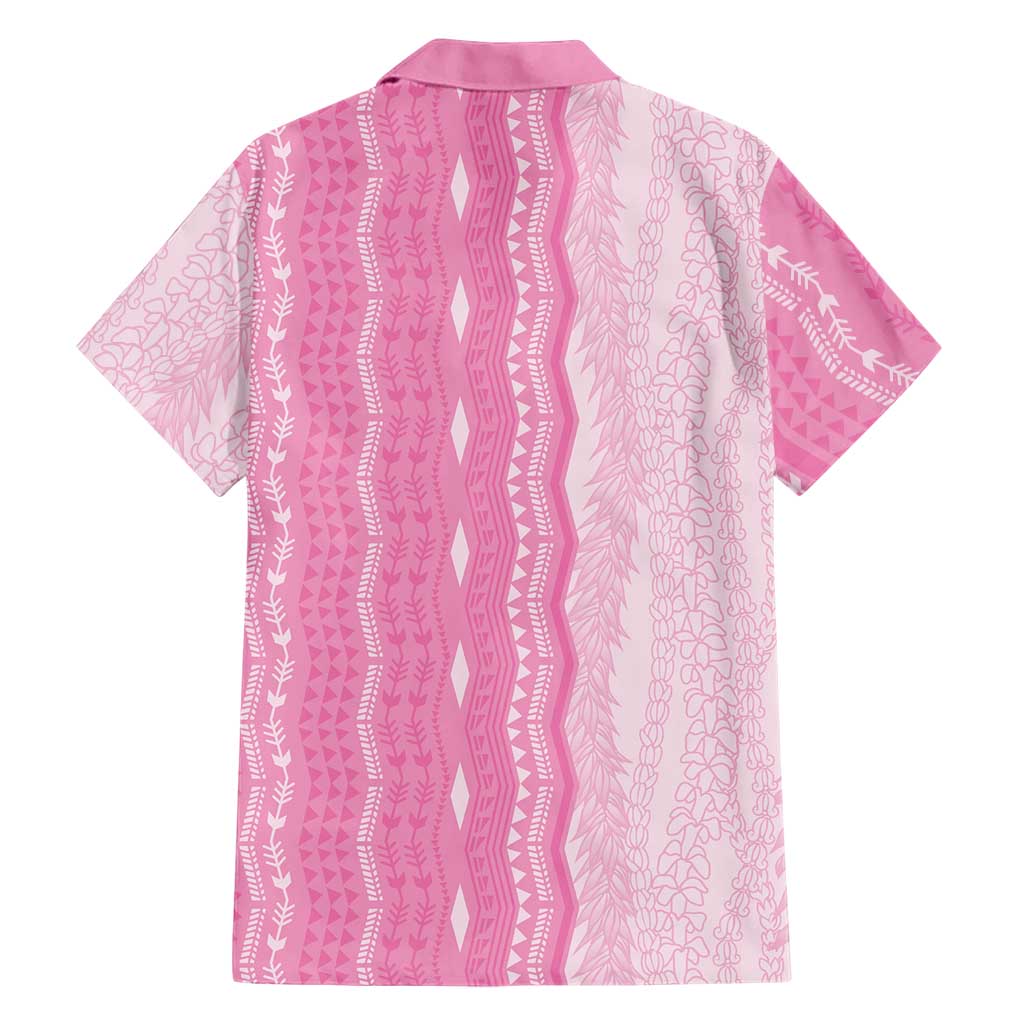 Vintage Pink Hawaiian Traditional Kapa Mix Flowers Lei Family Matching Short Sleeve Bodycon Dress and Hawaiian Shirt LT7 - Polynesian Pride