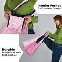 Vintage Pink Hawaiian Traditional Kapa Mix Flowers Lei Grocery Bag