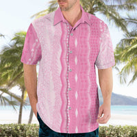 Vintage Pink Hawaiian Traditional Kapa Mix Flowers Lei Hawaiian Shirt