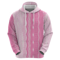Vintage Pink Hawaiian Traditional Kapa Mix Flowers Lei Hoodie