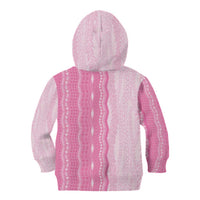 Vintage Pink Hawaiian Traditional Kapa Mix Flowers Lei Kid Hoodie