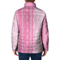 Vintage Pink Hawaiian Traditional Kapa Mix Flowers Lei Padded Jacket LT7 - Polynesian Pride