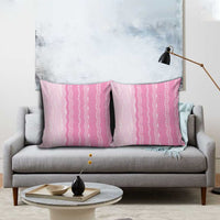 Vintage Pink Hawaiian Traditional Kapa Mix Flowers Lei Pillow Cover