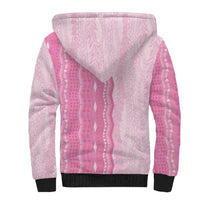 Vintage Pink Hawaiian Traditional Kapa Mix Flowers Lei Sherpa Hoodie