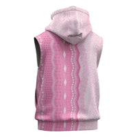 Vintage Pink Hawaiian Traditional Kapa Mix Flowers Lei Sleeveless Hoodie LT7 - Polynesian Pride