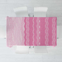 Vintage Pink Hawaiian Traditional Kapa Mix Flowers Lei Tablecloth