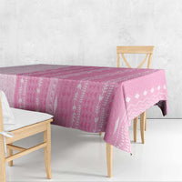 Vintage Pink Hawaiian Traditional Kapa Mix Flowers Lei Tablecloth