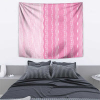 Vintage Pink Hawaiian Traditional Kapa Mix Flowers Lei Tapestry