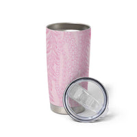 Vintage Pink Hawaiian Traditional Kapa Mix Flowers Lei Tumbler Cup LT7 - Polynesian Pride