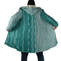 Vintage Teal Hawaiian Traditional Kapa Mix Flowers Lei Cloak