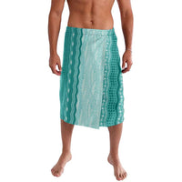 Vintage Teal Hawaiian Traditional Kapa Mix Flowers Lei Lavalava