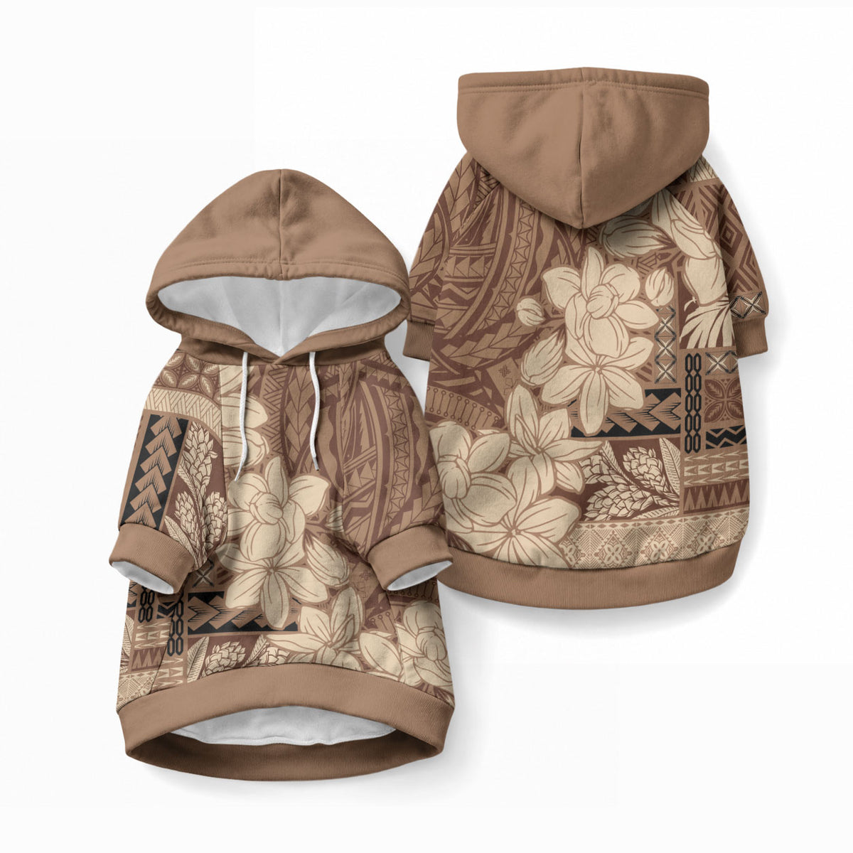 Samoa Women's Day Pet Hoodie Tiale Flower Mix Siapo Tapa