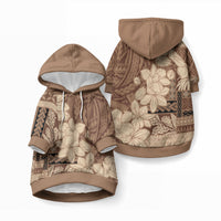 Samoa Women's Day Pet Hoodie Tiale Flower Mix Siapo Tapa