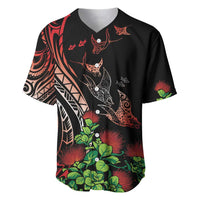 Aloha Hawaii Manta Rays Baseball Jersey Red Ohia Lehua