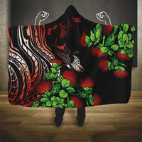 Aloha Hawaii Manta Rays Hooded Blanket Red Ohia Lehua