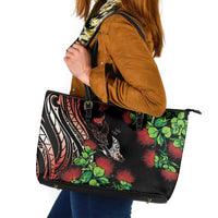 Aloha Hawaii Manta Rays Leather Tote Bag Red Ohia Lehua