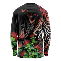 Aloha Hawaii Manta Rays Long Sleeve Shirt Red Ohia Lehua
