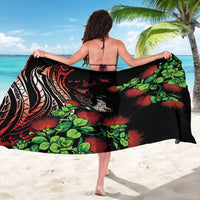 Aloha Hawaii Manta Rays Sarong Red Ohia Lehua