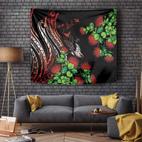 Aloha Hawaii Manta Rays Tapestry Red Ohia Lehua