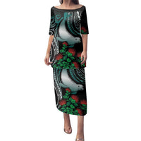 Aloha Hawaii Monk Seal Family Matching Puletasi and Hawaiian Shirt Mix Ohia Lehua