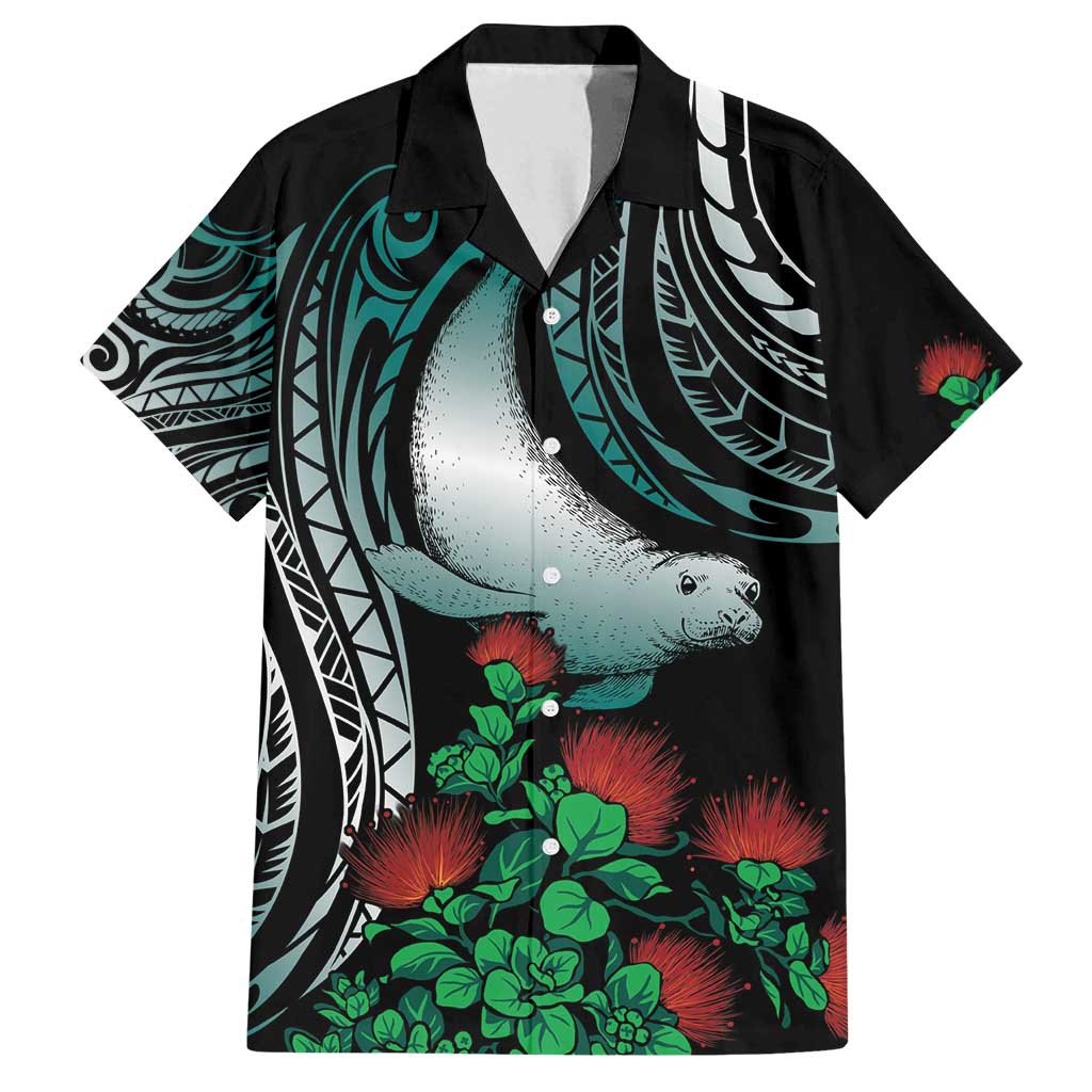 Aloha Hawaii Monk Seal Family Matching Summer Maxi Dress and Hawaiian Shirt Mix Ohia Lehua