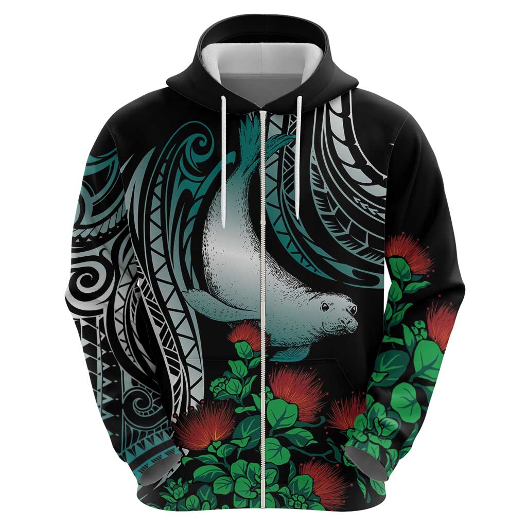 Aloha Hawaii Monk Seal Hoodie Mix Ohia Lehua