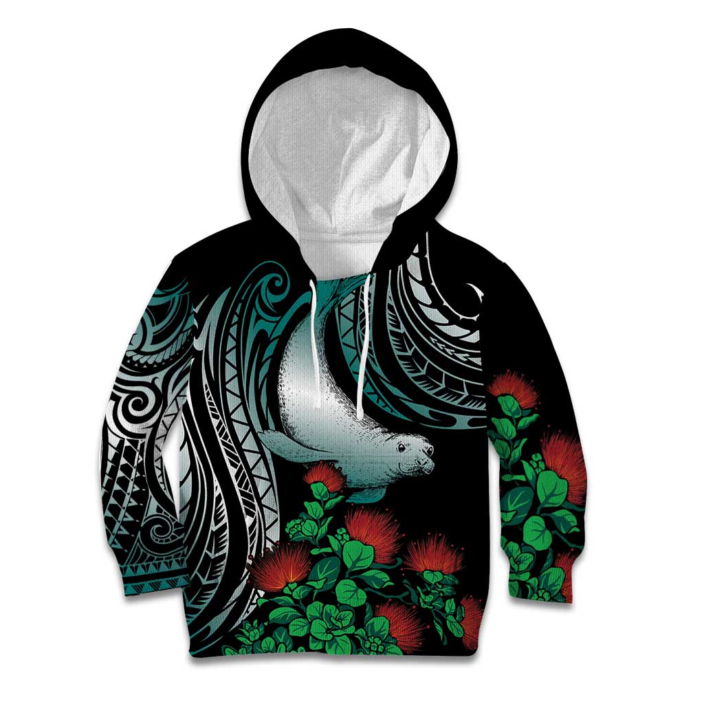 Aloha Hawaii Monk Seal Kid Hoodie Mix Ohia Lehua
