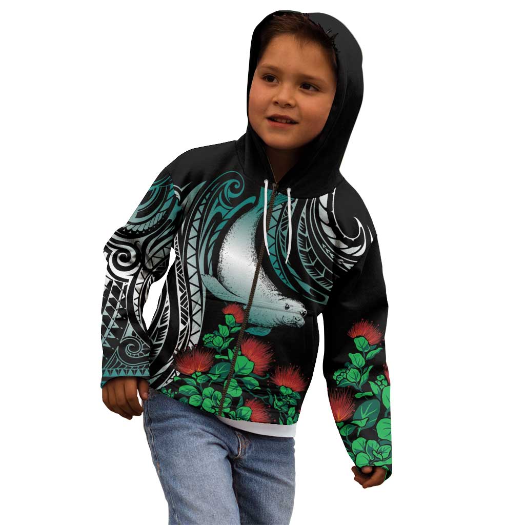 Aloha Hawaii Monk Seal Kid Hoodie Mix Ohia Lehua