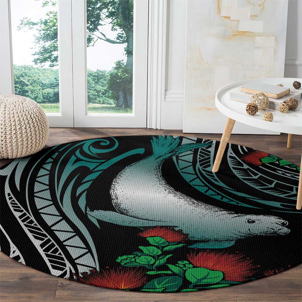 Aloha Hawaii Monk Seal Round Carpet Mix Ohia Lehua