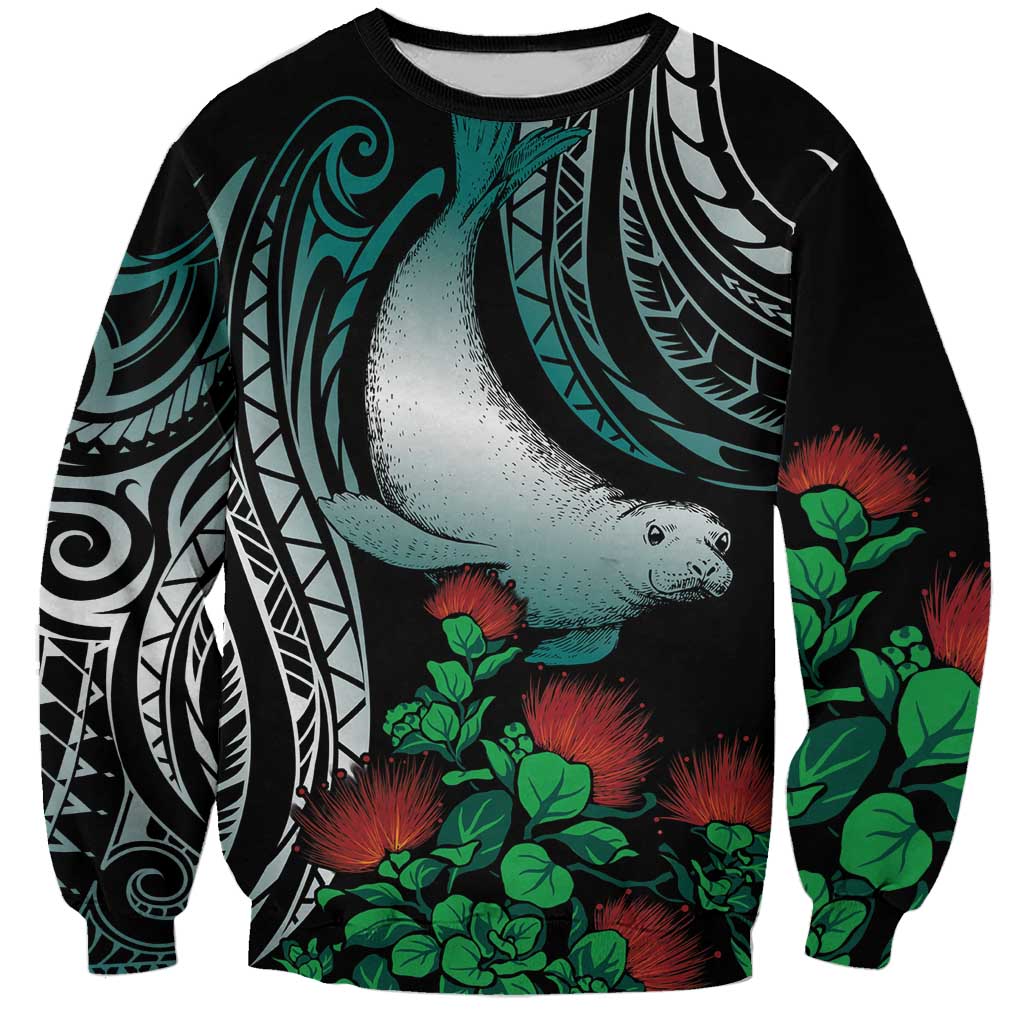 Aloha Hawaii Monk Seal Sweatshirt Mix Ohia Lehua