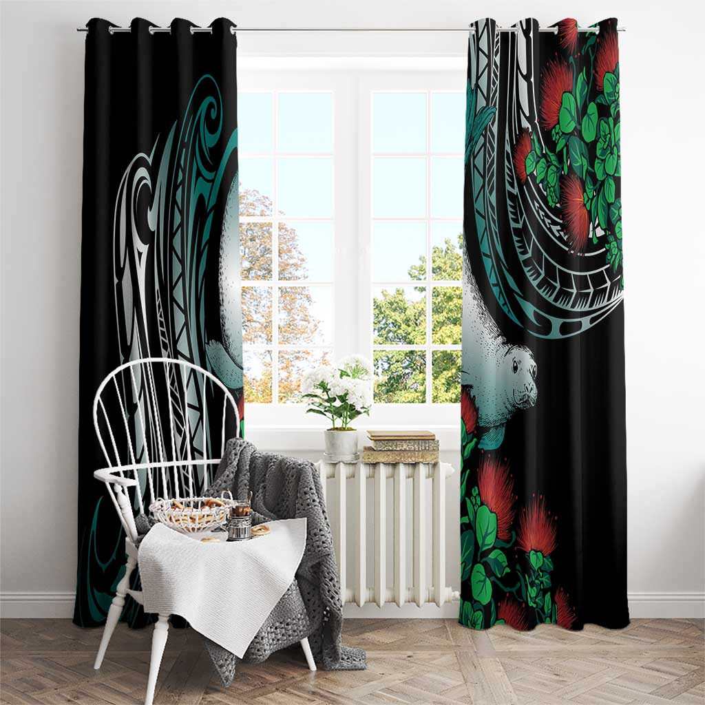 Aloha Hawaii Monk Seal Window Curtain Mix Ohia Lehua