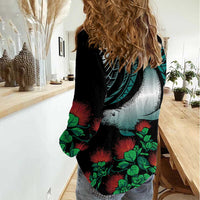 Aloha Hawaii Monk Seal Women Casual Shirt Mix Ohia Lehua