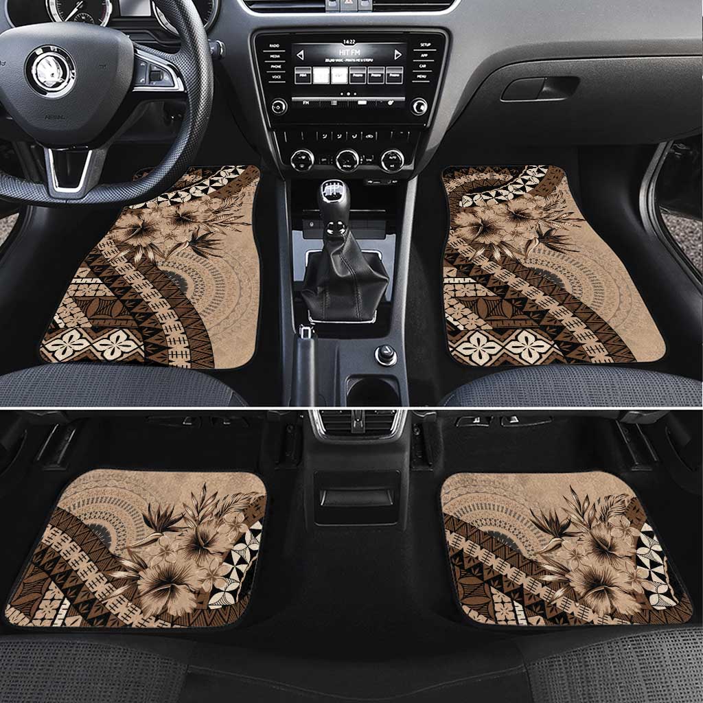 Bula Fiji Car Mats Mocha Brown Kaivity Masi Tapa
