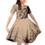 Bula Fiji Family Matching Off Shoulder Short Dress and Hawaiian Shirt Mocha Brown Kaivity Masi Tapa