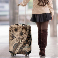 Bula Fiji Luggage Cover Mocha Brown Kaivity Masi Tapa