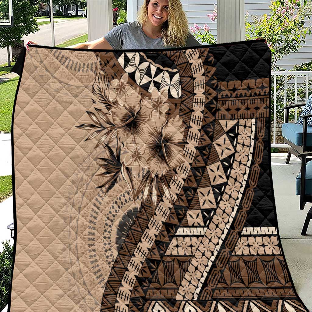 Bula Fiji Quilt Mocha Brown Kaivity Masi Tapa