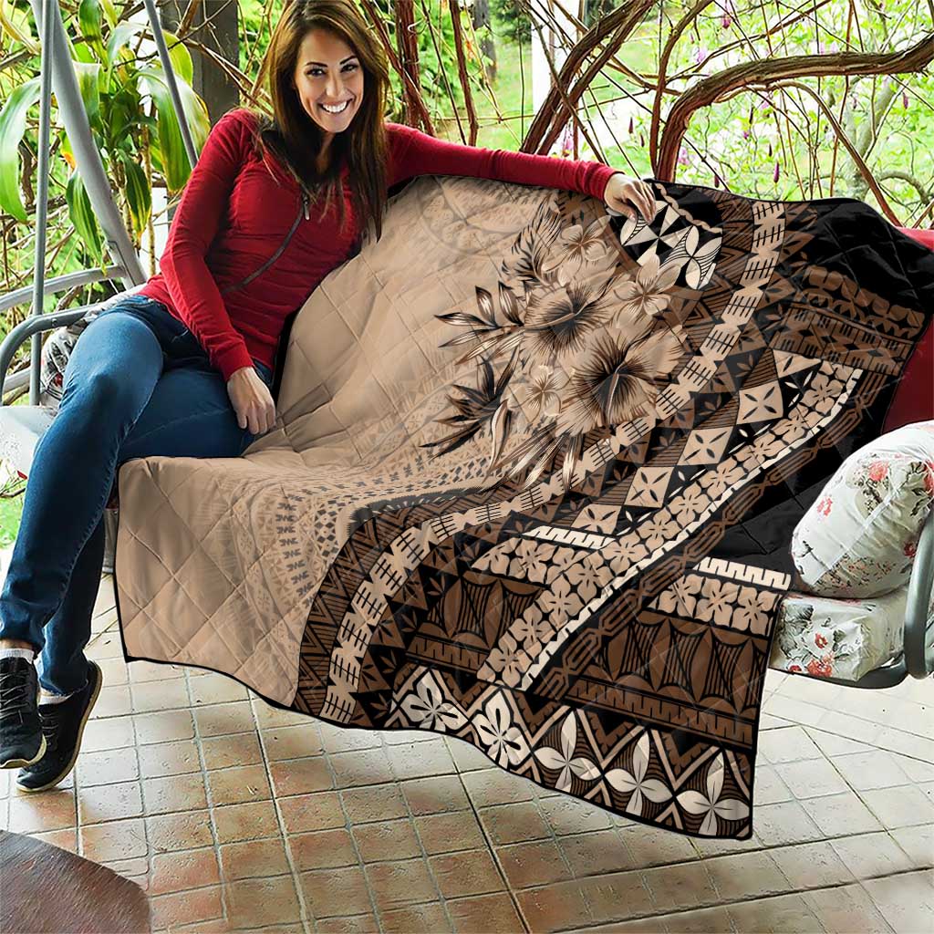 Bula Fiji Quilt Mocha Brown Kaivity Masi Tapa