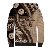 Bula Fiji Sherpa Hoodie Mocha Brown Kaivity Masi Tapa LT7 - Polynesian Pride