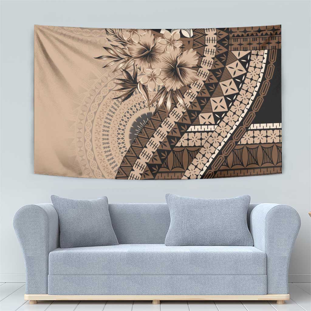 Bula Fiji Tapestry Mocha Brown Kaivity Masi Tapa