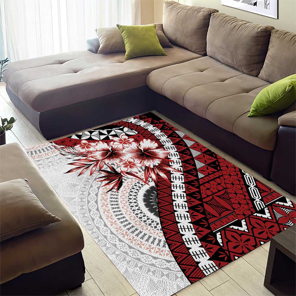 Bula Fiji Area Rug White Kaivity Masi Tapa