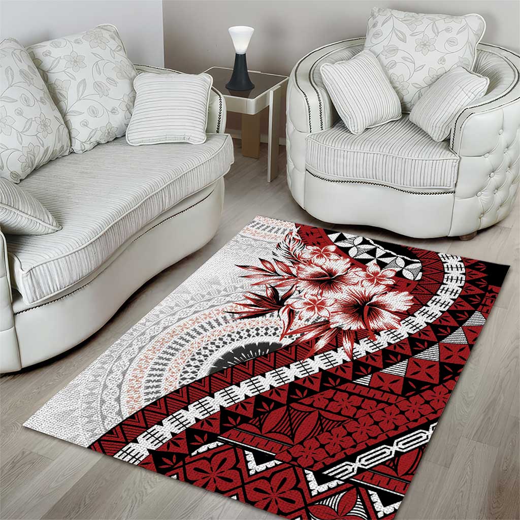 Bula Fiji Area Rug White Kaivity Masi Tapa