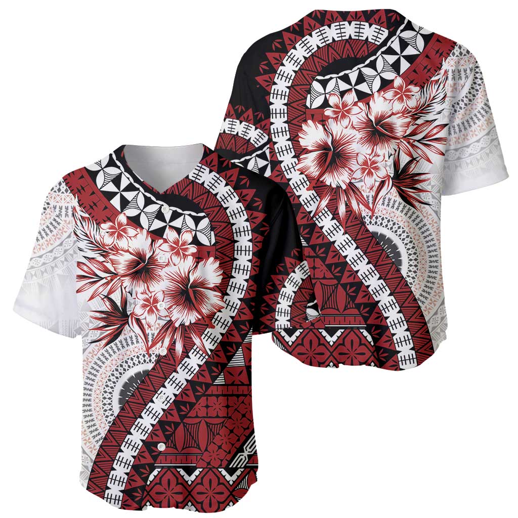 Bula Fiji Baseball Jersey White Kaivity Masi Tapa LT7 - Polynesian Pride