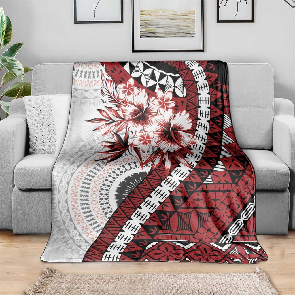 Bula Fiji Blanket White Kaivity Masi Tapa