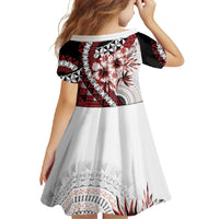 Bula Fiji Family Matching Off Shoulder Maxi Dress and Hawaiian Shirt White Kaivity Masi Tapa